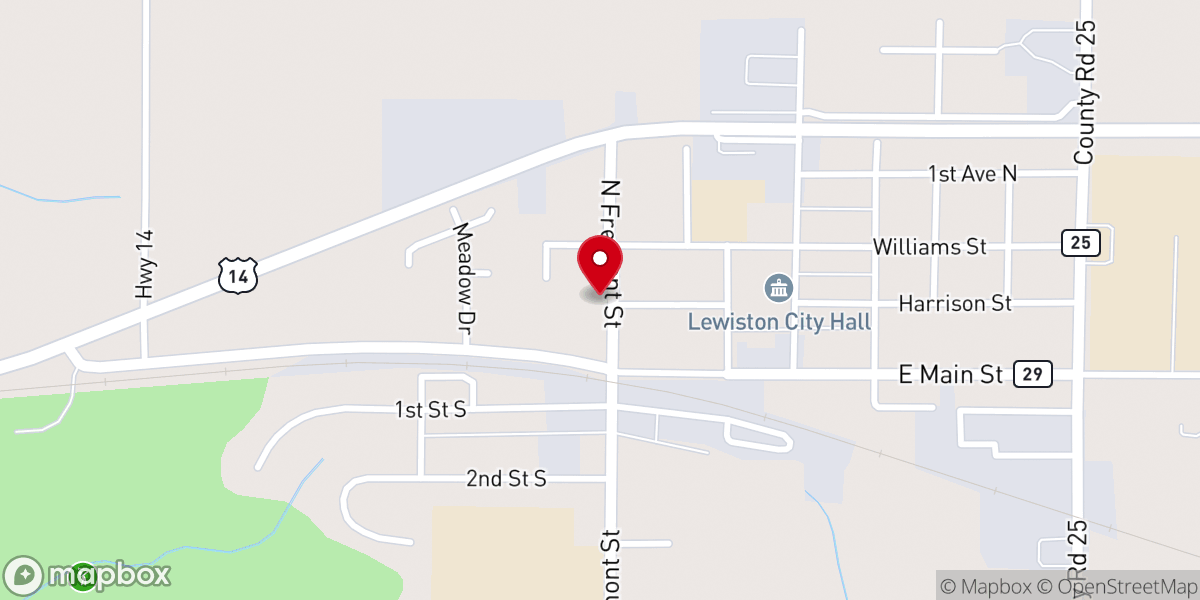 Map showing location of Saint Pauls Lutheran Church