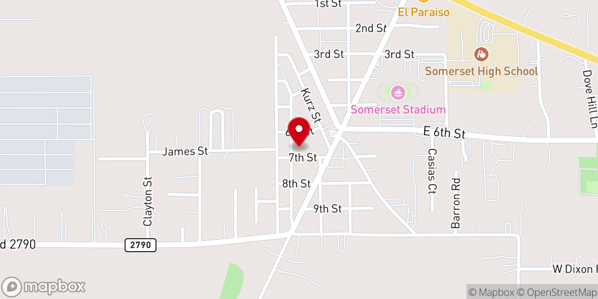 Map showing location of Somerset Methodist Church - Food Distribution Center