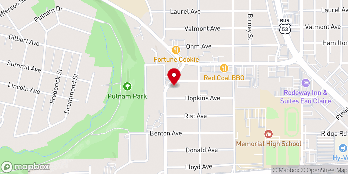 Map showing location of Church of Christ