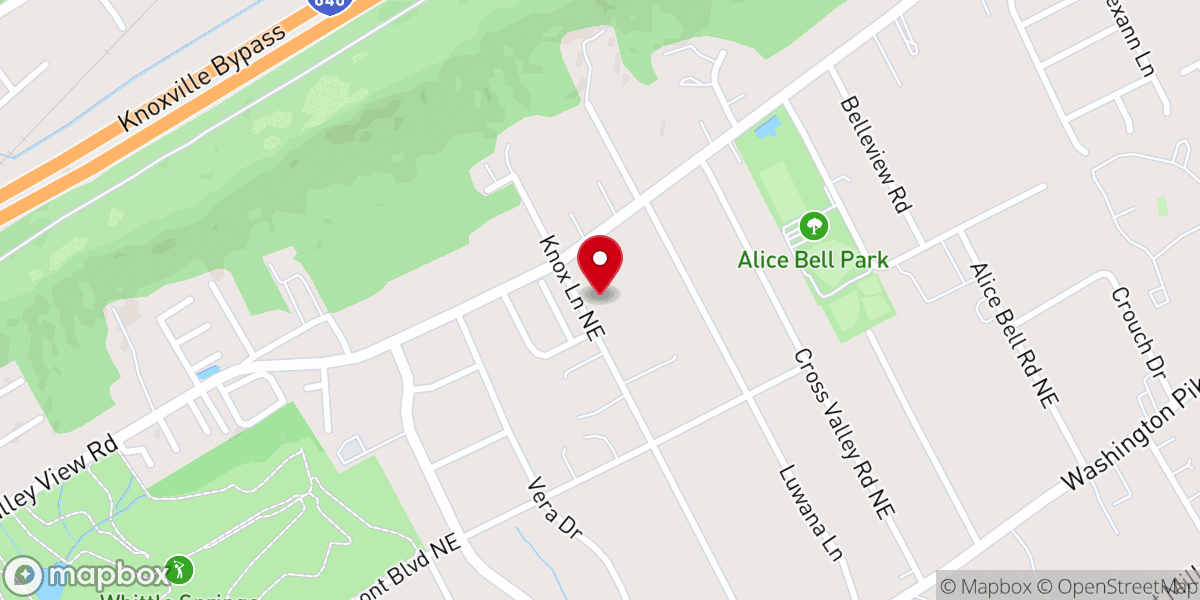 Map showing location of Deaf Church Knoxville