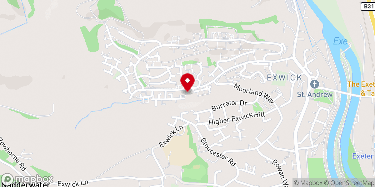 Map showing location of New Hope Baptist Church