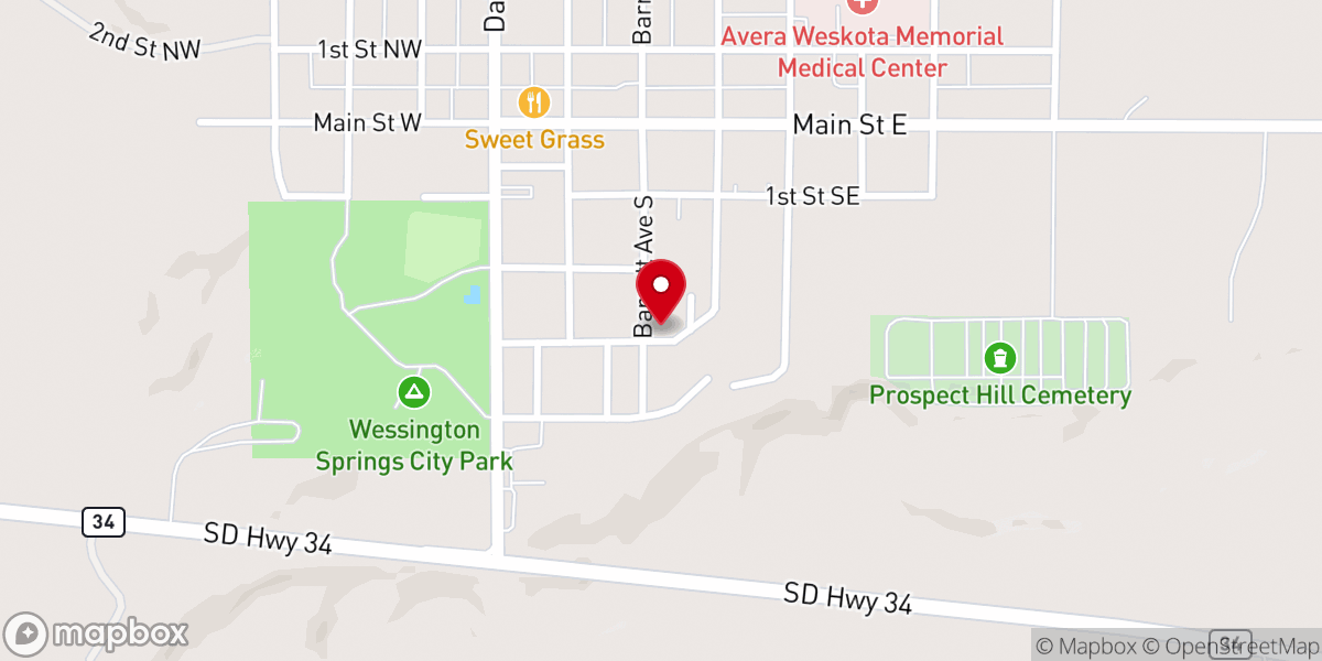 Map showing location of Zion Lutheran Church
