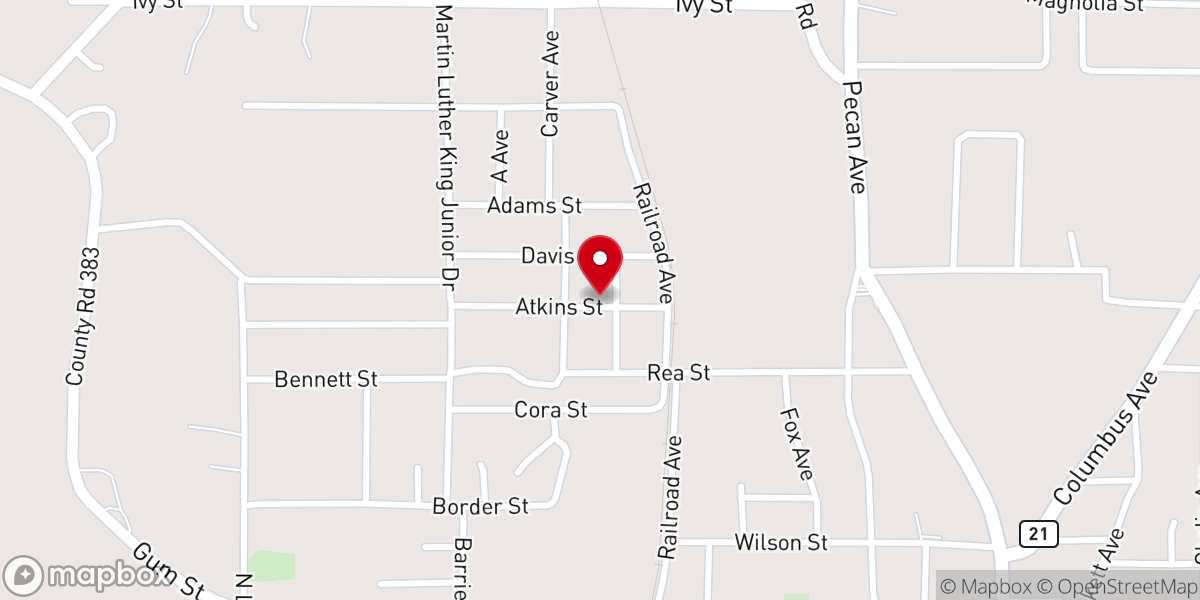Map showing location of Goodway Baptist Church