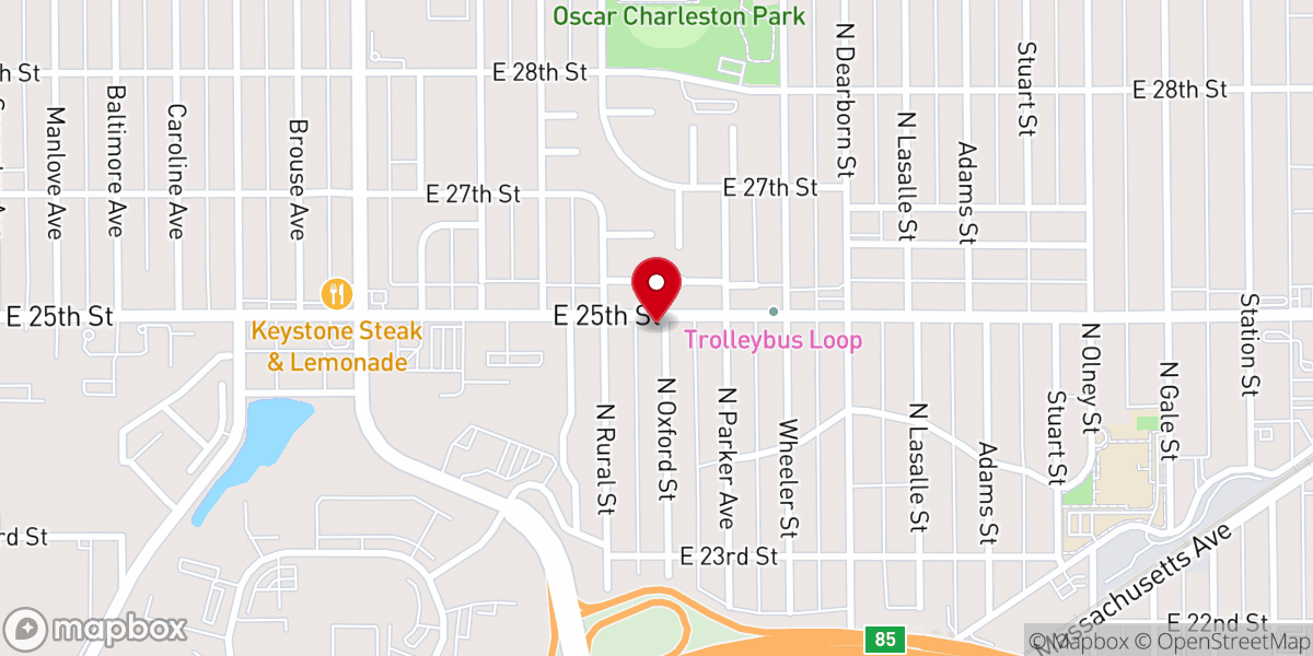 Map showing location of Good Hope Baptist Church