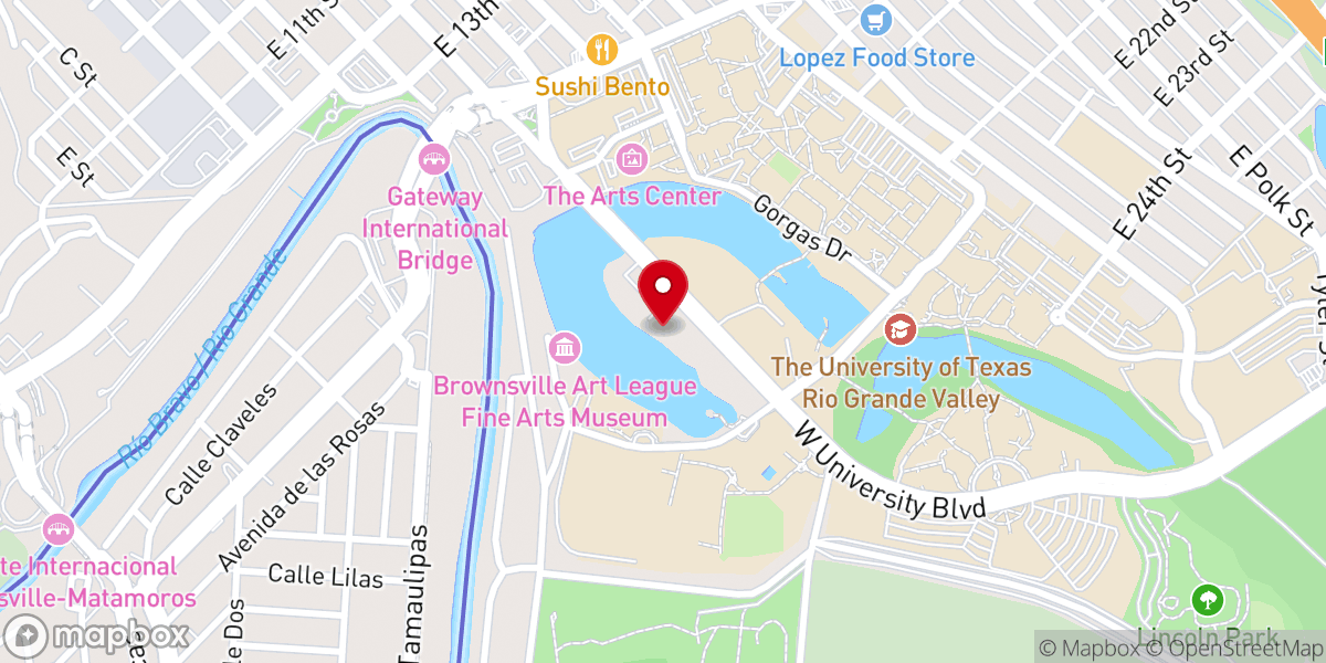 Map showing location of Catholic Diocese Brownsville