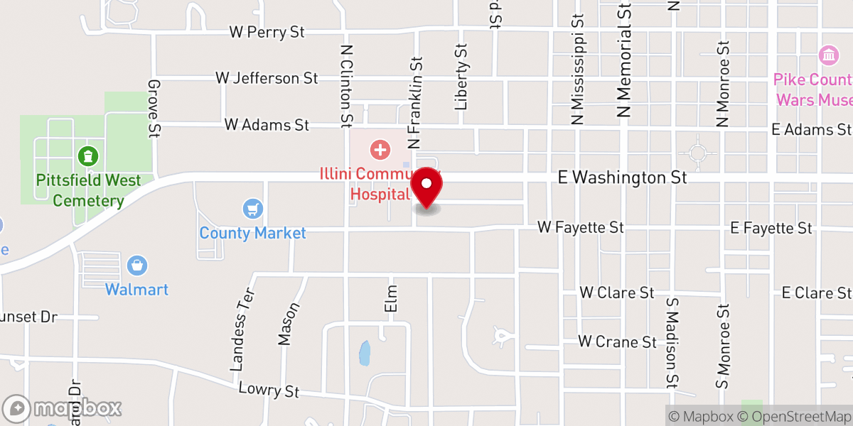 Map showing location of Calvary Baptist Church