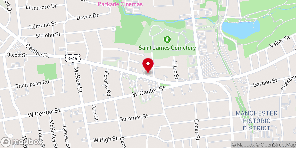 Map showing location of Manchester Gospel Hall