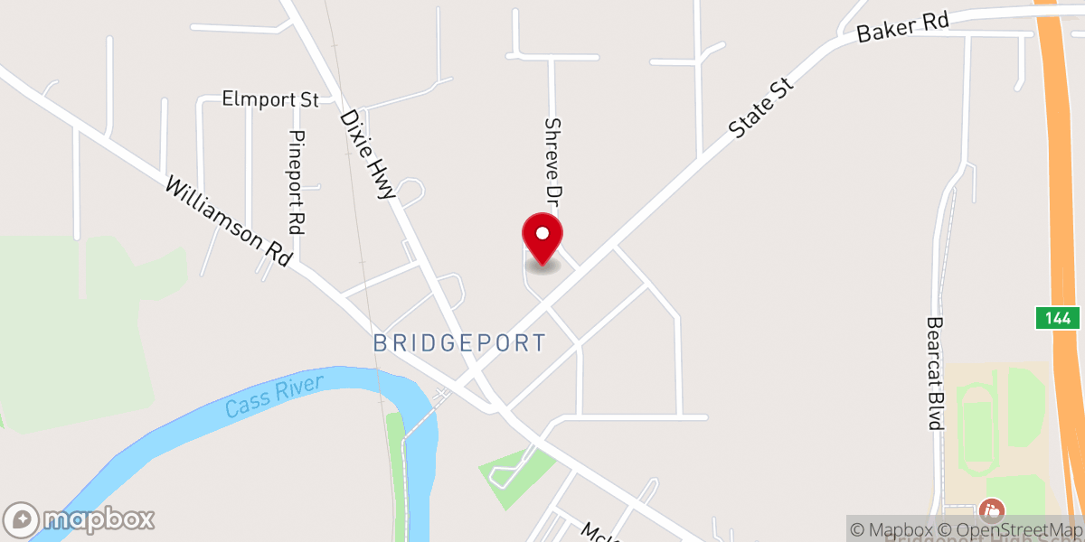 Map showing location of Bridgeport Community Church
