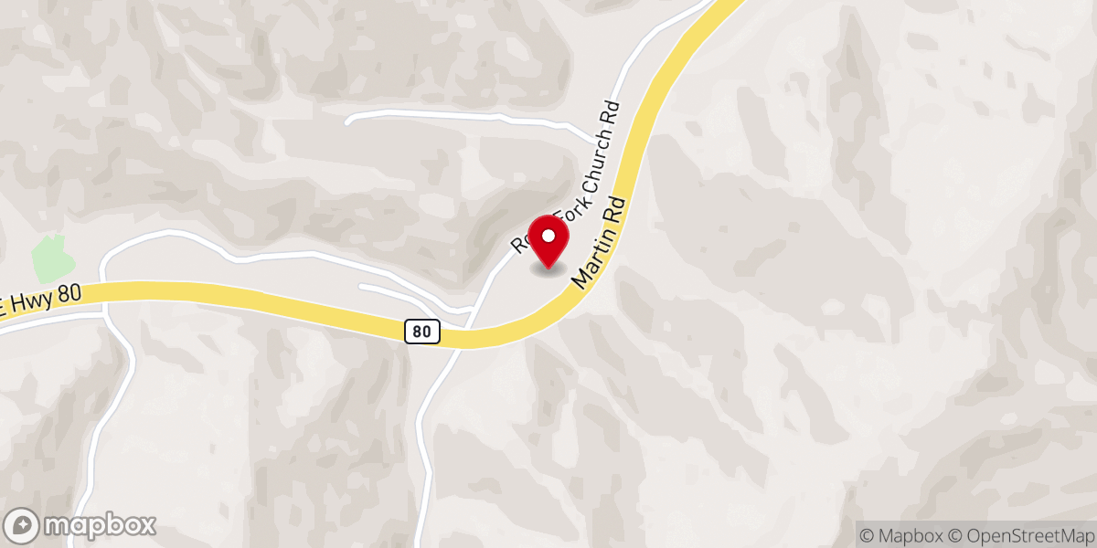 Map showing location of Rock Fork Old Regular Baptist Church