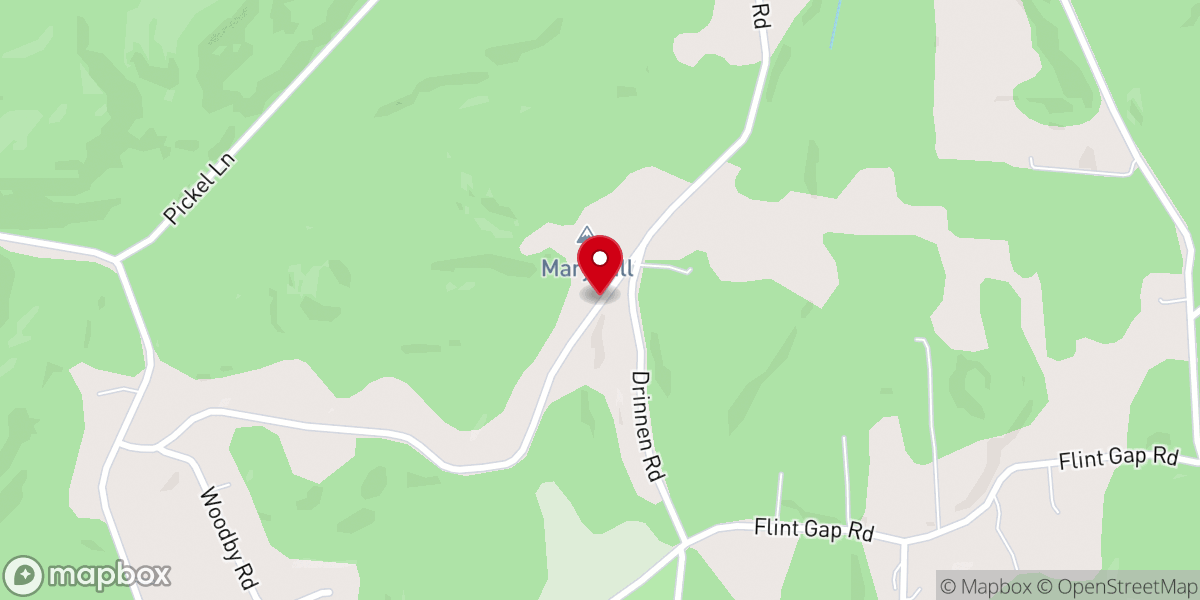 Map showing location of Flint Gap Church