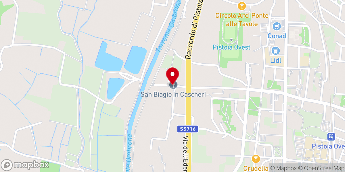 Map showing location of Chiesa Vecchia di San Biagio in Cascheri