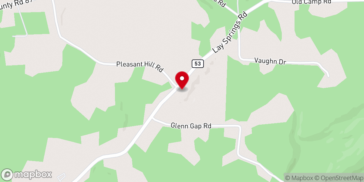 Map showing location of Pleasant Hill Methodist Church