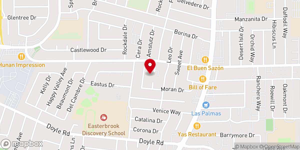 Map showing location of Korean Baptist Church of San Jose