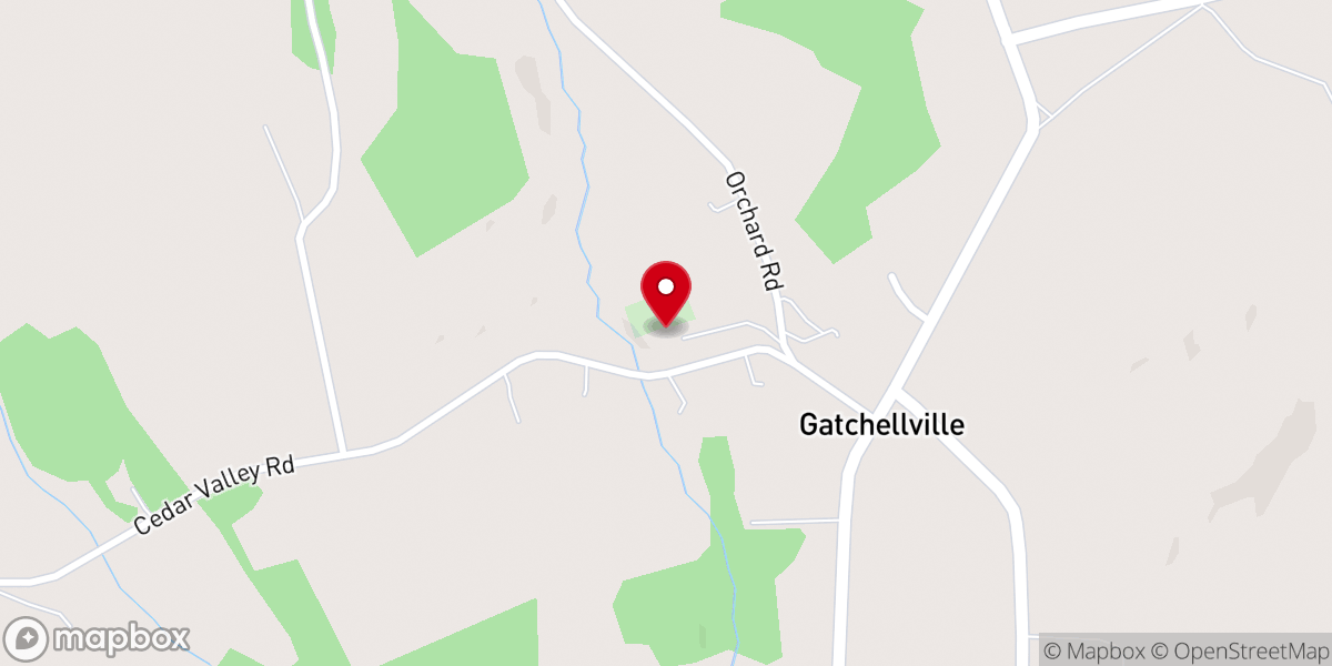 Map showing location of Prospect Church of Gatchelville