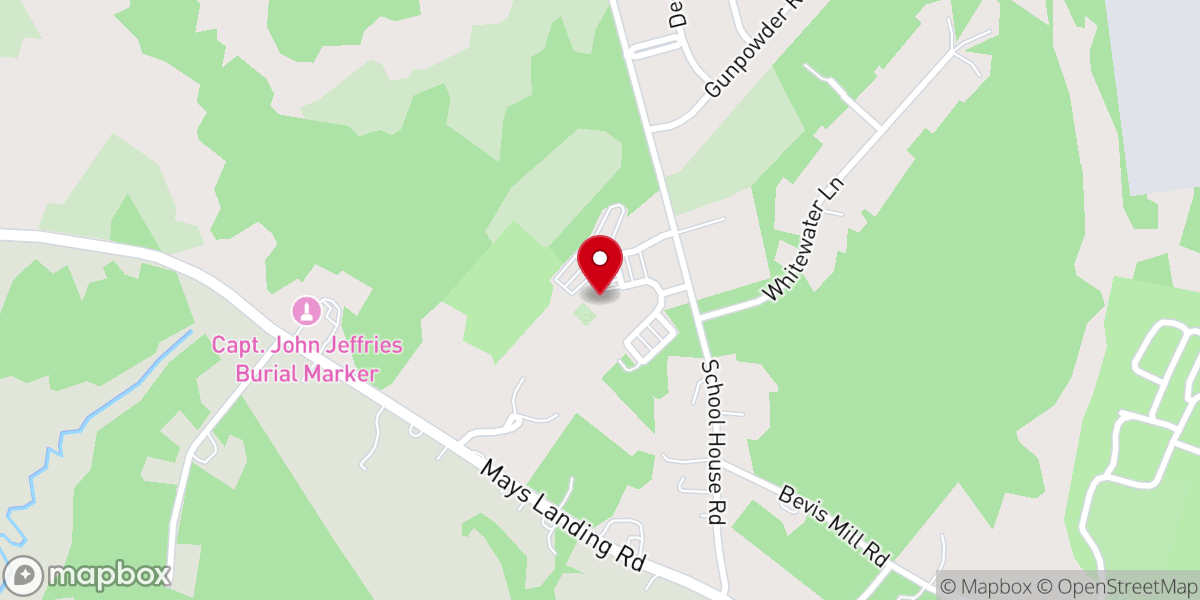 Map showing location of Southern Jersey Korean Faith Global Methodist Church