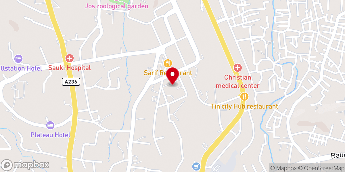 Map showing location of ECWA Headquarters