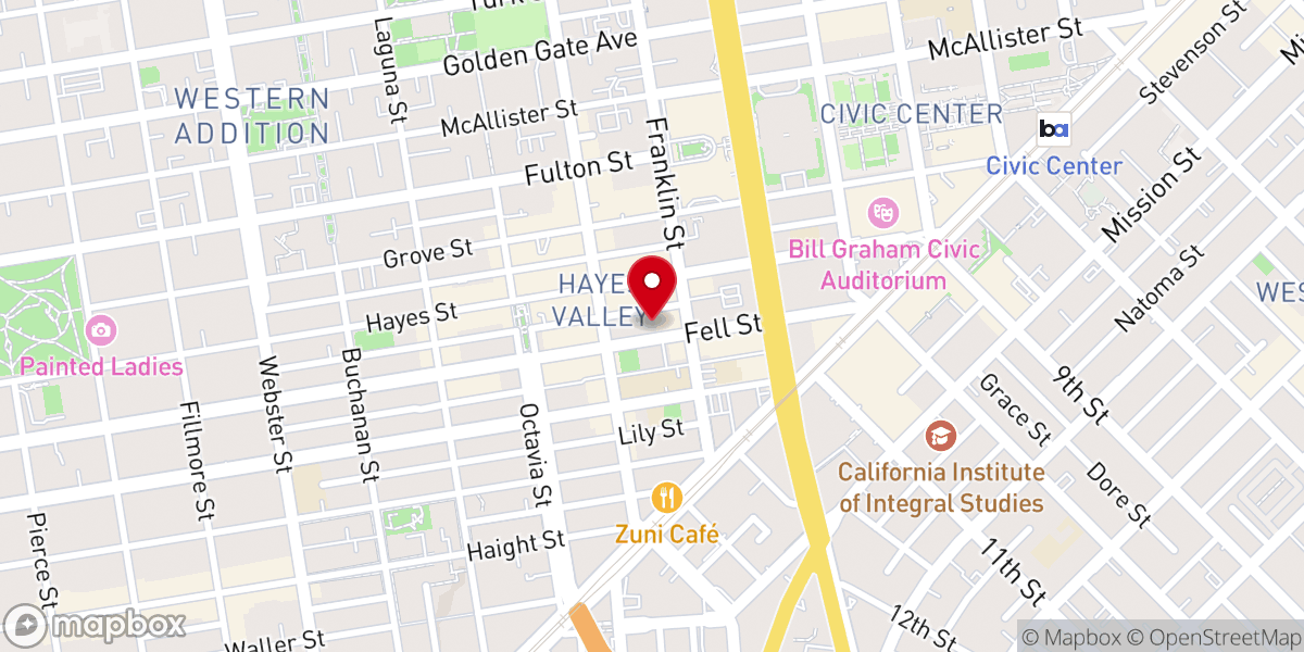 Map showing location of Nativity of our Lord in San Francisco