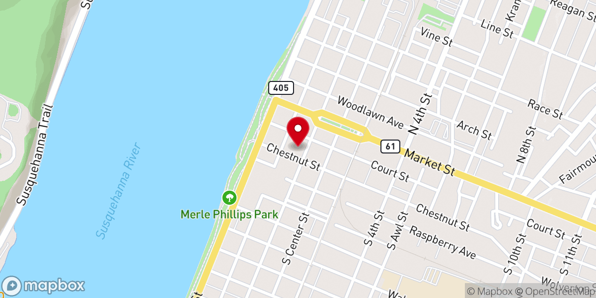 Map showing location of First Reformed United Church