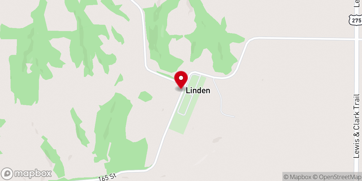 Map showing location of Linden Christian Church