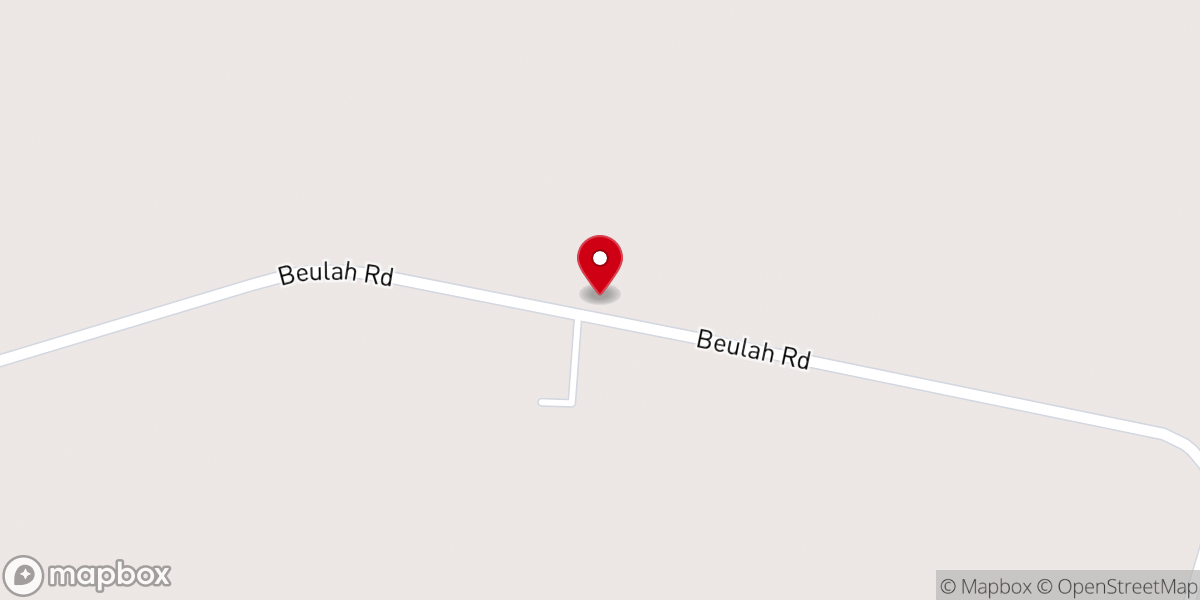 Map showing location of Beulah Baptist Church