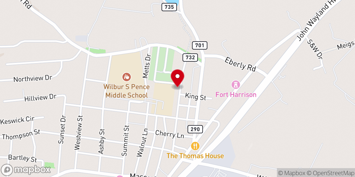 Map showing location of Valley Friends Meeting