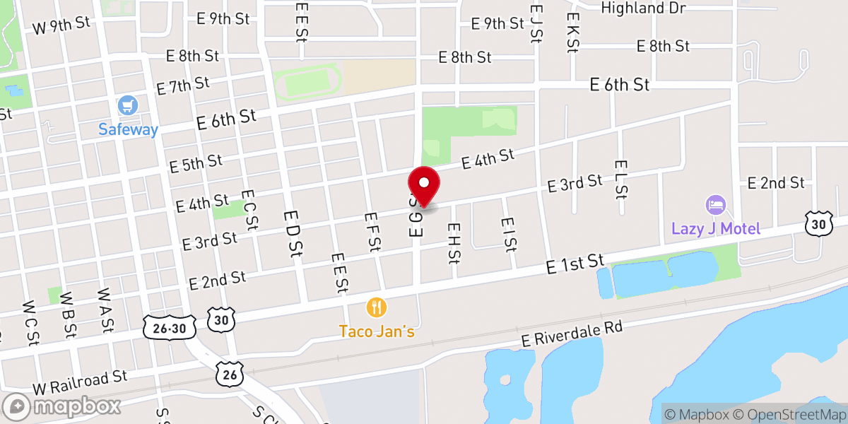 Map showing location of Ogallala Baseball Association Inc