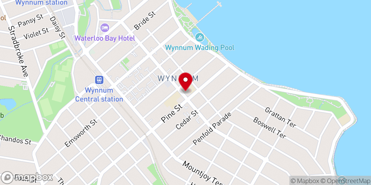 Map showing location of Guardian Angels Catholic Church