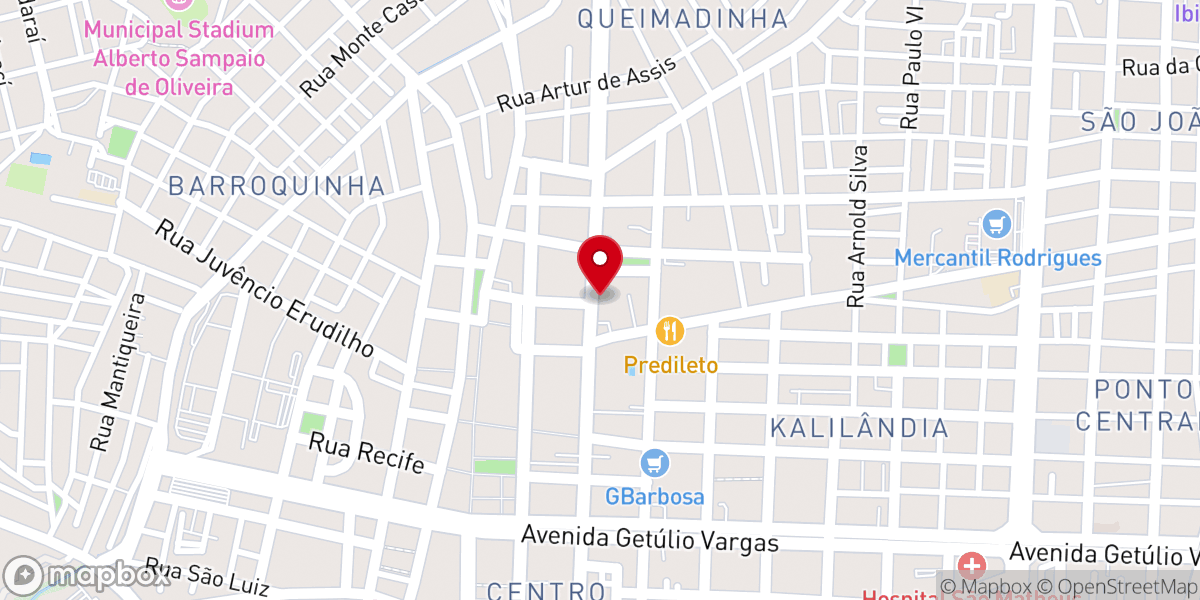 Map showing location of Primeira Igreja Batista de Feira de Santana