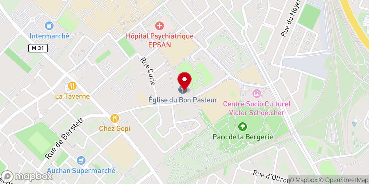 Map showing location of Paroisse Catholique Bon Pasteur