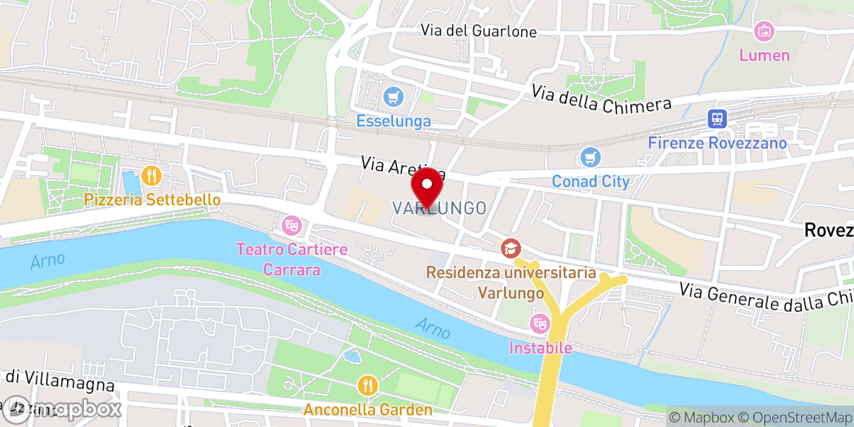 Map showing location of Chiesa di San Pietro a Varlungo