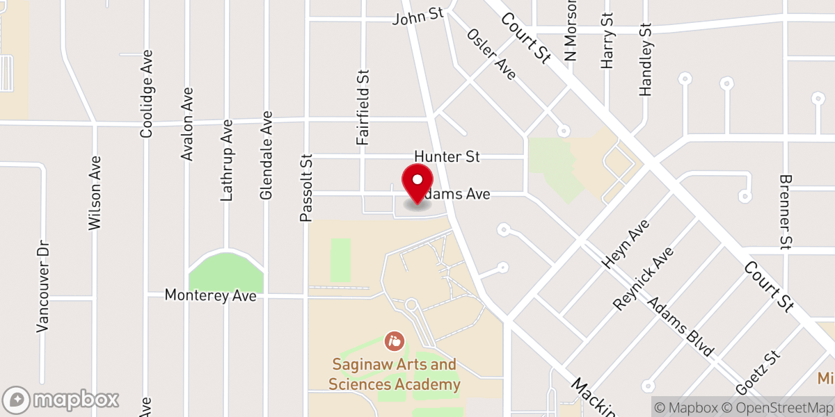 Map showing location of Peace Lutheran Church