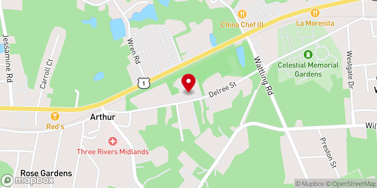 Map showing location of Westside First Church of God