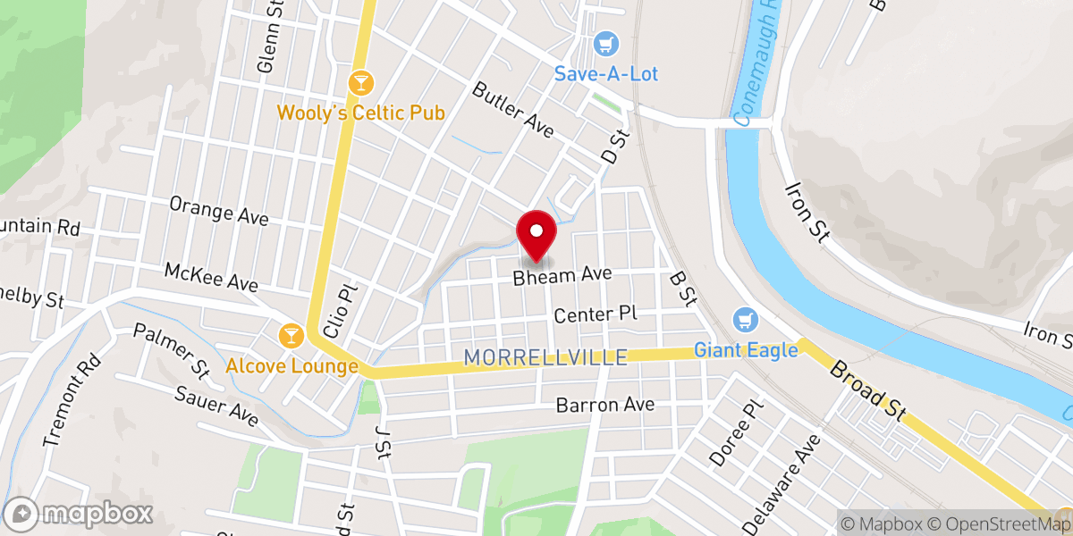 Map showing location of Calvary Church