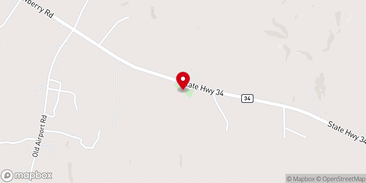Map showing location of Shady Grove Independent Church