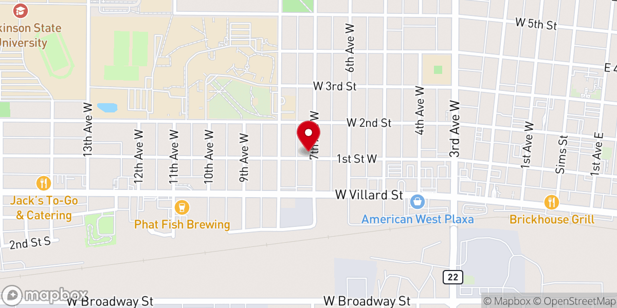 Map showing location of Bible Baptist Church