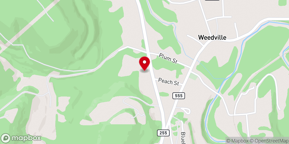 Map showing location of Weedville Wesleyan Church