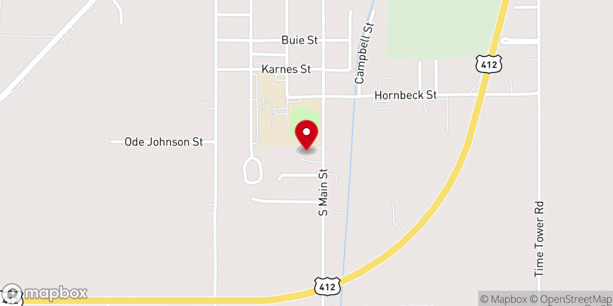 Map showing location of Faith Baptist Church