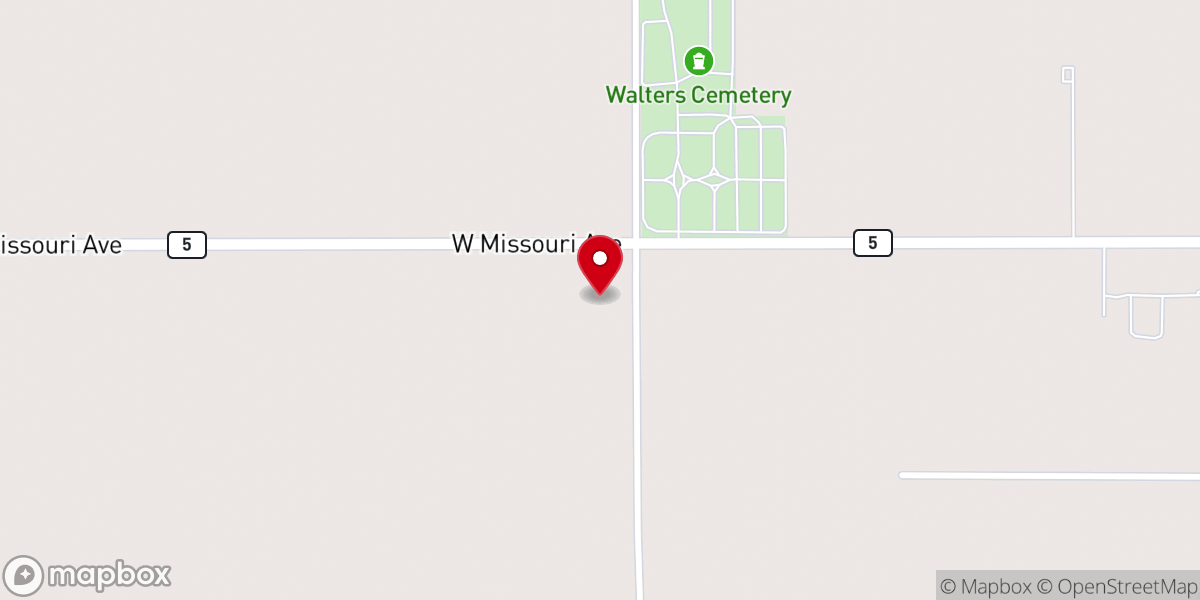 Map showing location of First Baptist Church of Walters, Oklahoma