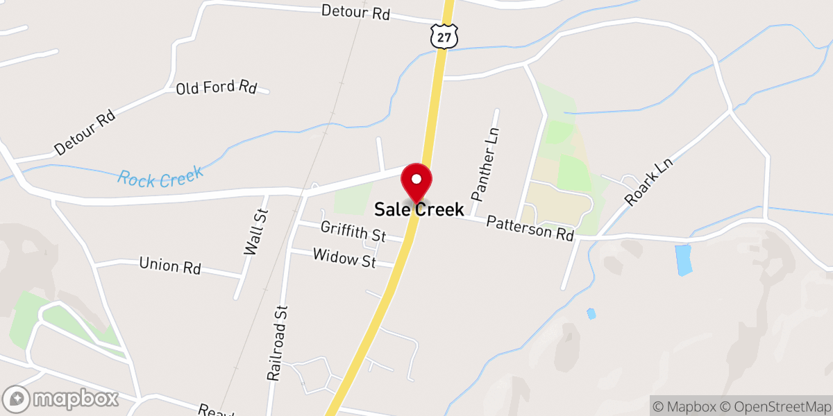 Map showing location of Sale Creek