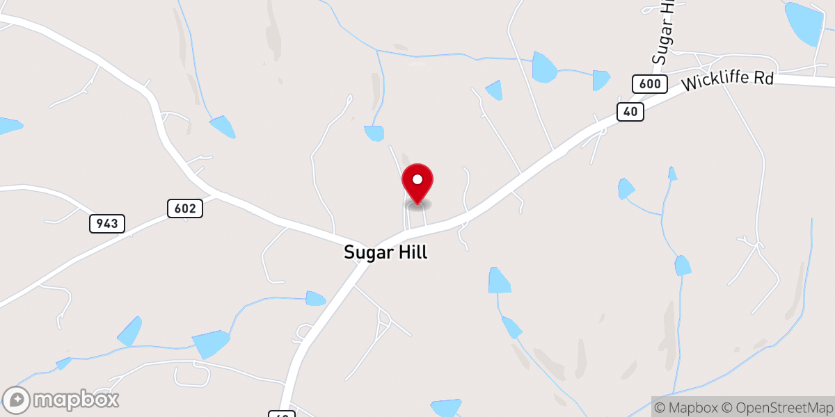 Map showing location of Falling River Baptist Church