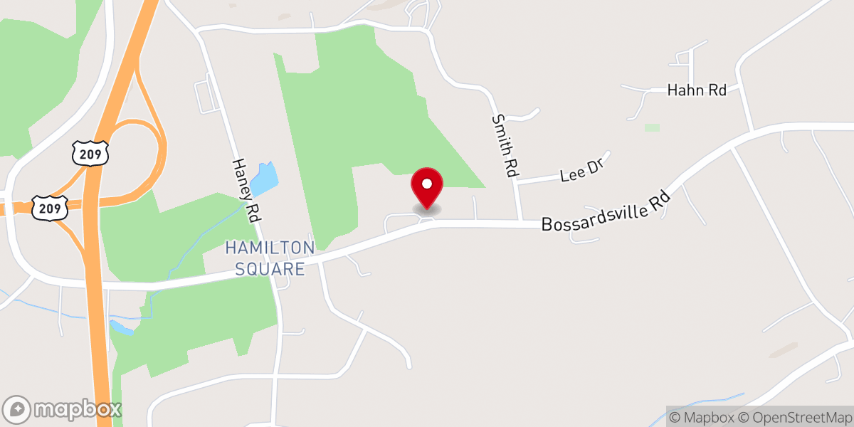 Map showing location of Christ Hamilton United Lutheran Church