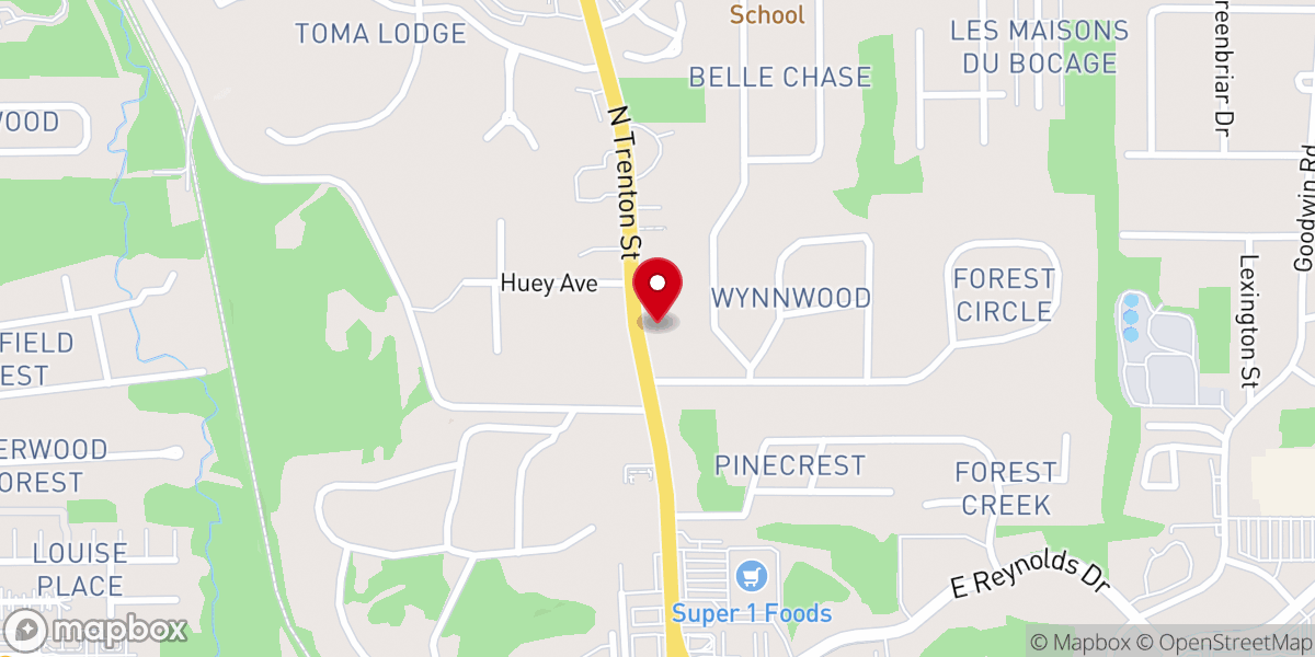 Map showing location of Northside Church of Christ