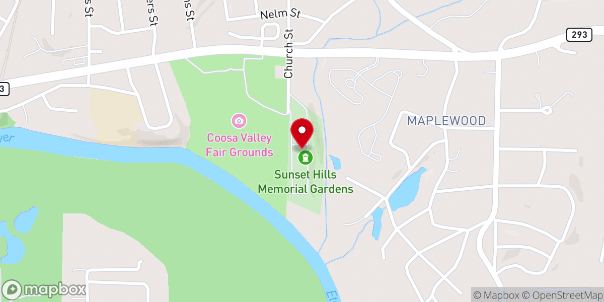 Map showing location of Coosa Valley Fairgrounds