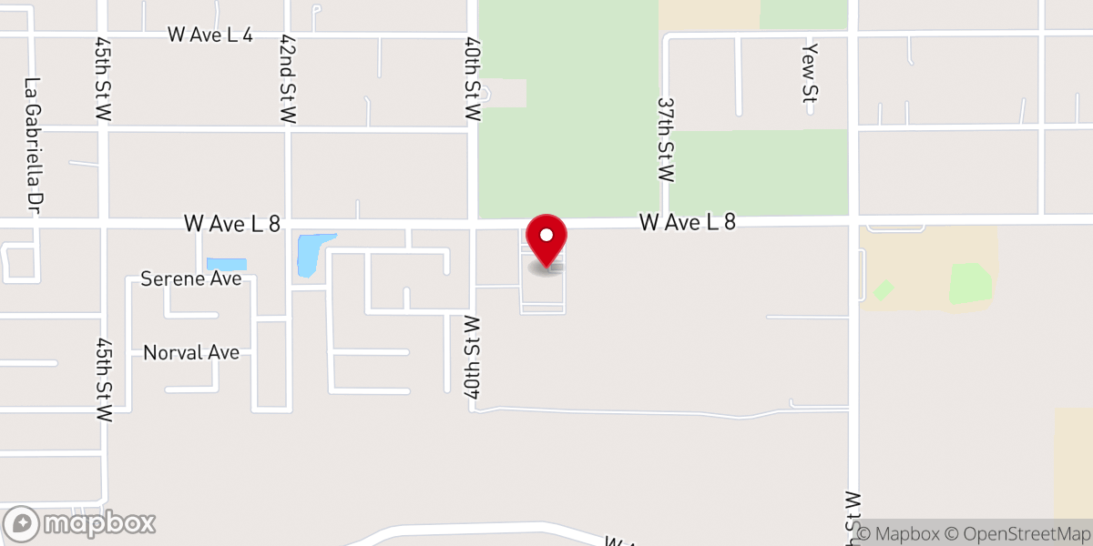 Map showing location of Antelope Valley Church