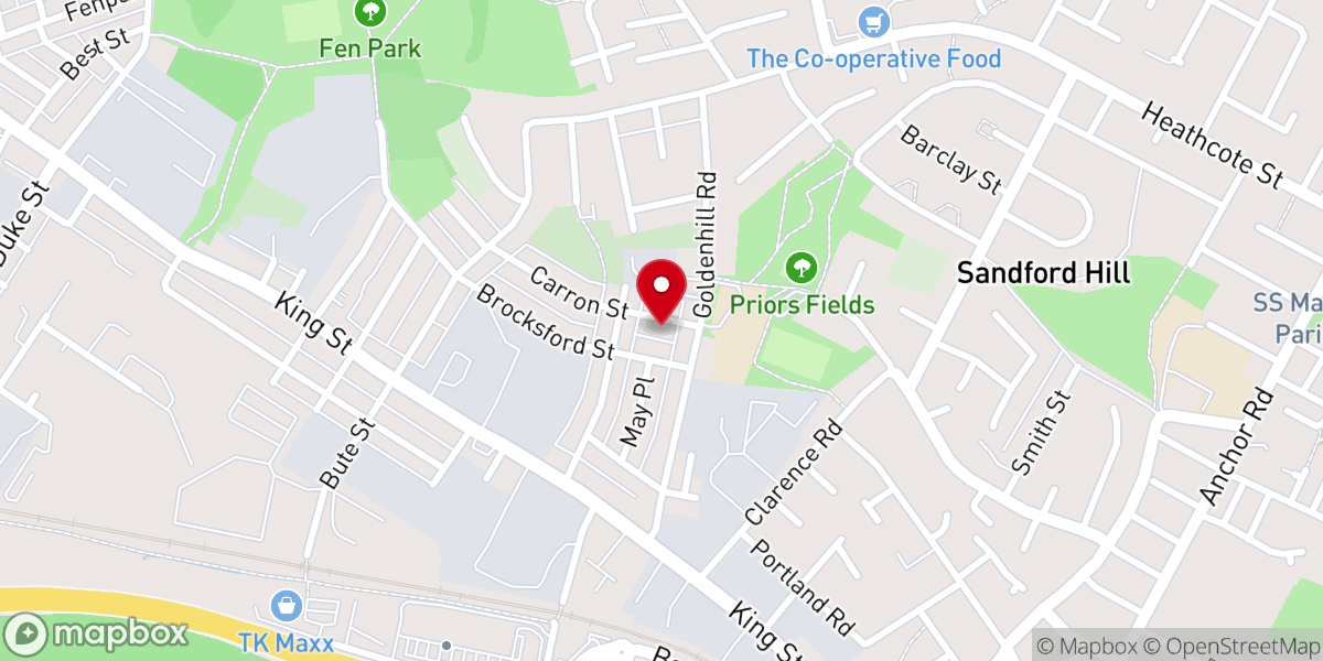 Map showing location of Apostolic Praise Centre