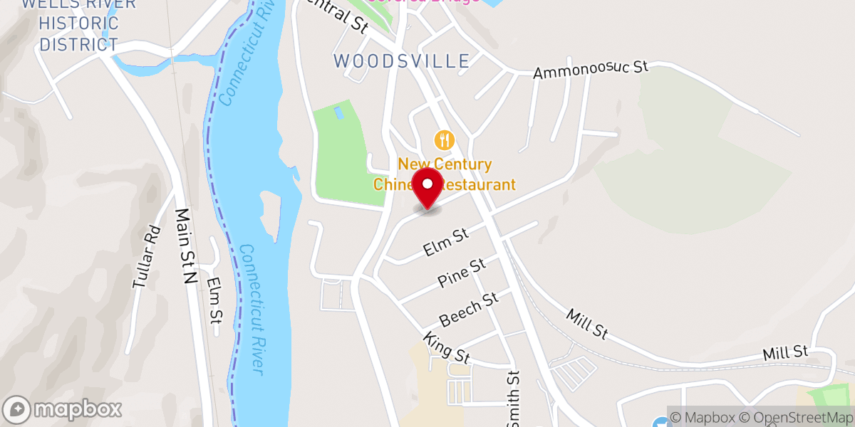 Map showing location of Woodsville United Methodist Church