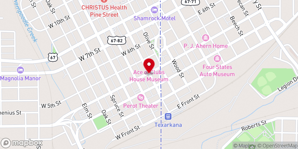 Map showing location of First Baptist Church Downtown