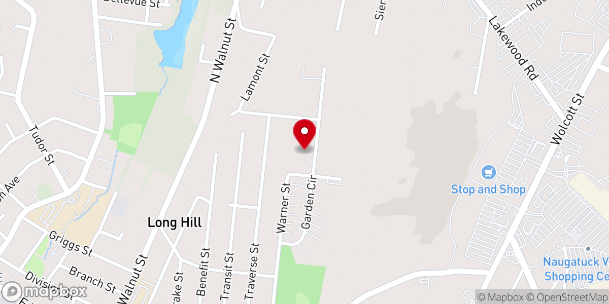 Map showing location of Long Hill Bible Church