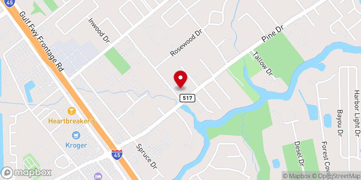 Map showing location of Pine Drive Baptist Church