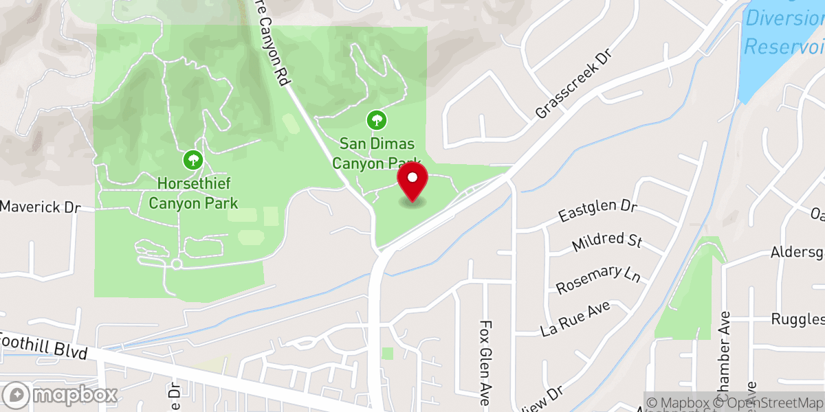 Map showing location of San Dimas Canyon Park